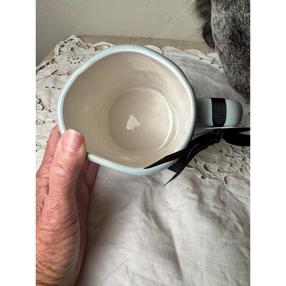 Rae Dunn SKY'S THE LIMIT mug teal w/ swallows - Picture 3 of 4